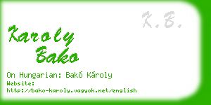 karoly bako business card