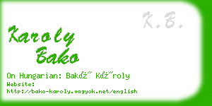 karoly bako business card